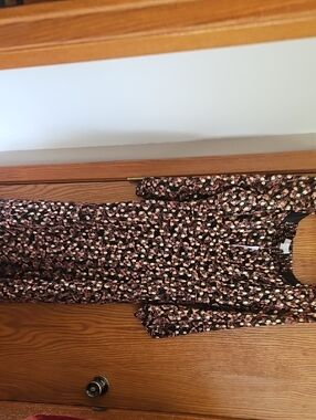 Floral Maxi Dress in Black and Pink